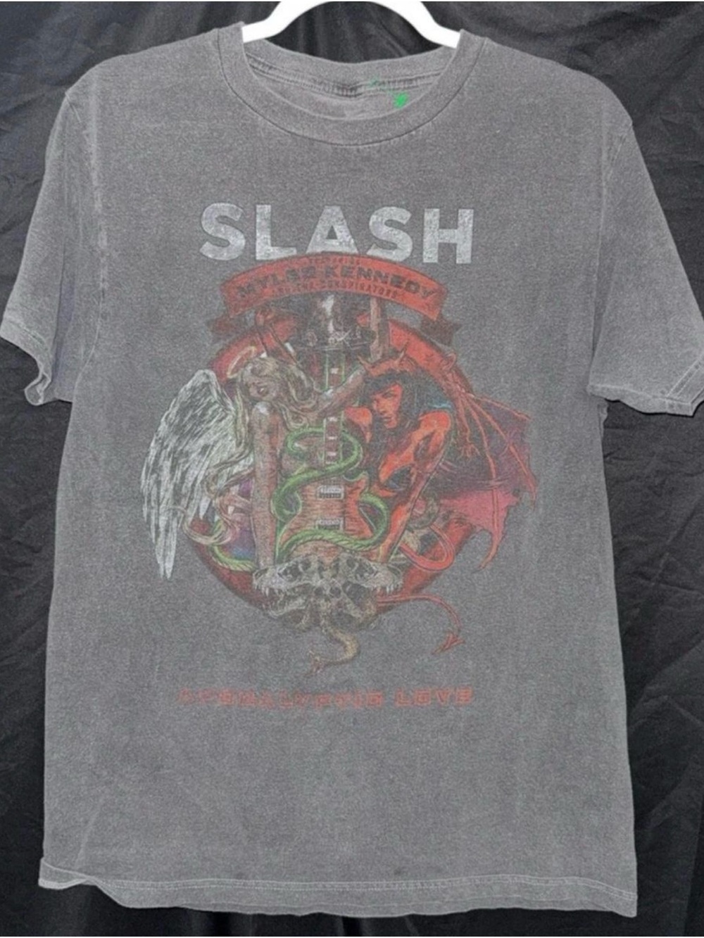 Slash Gray Short Sleeve Tee with Red & Green Graphic